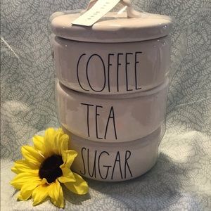 Rae Dunn COFFEE, TEA, SUGAR Stackable Containers